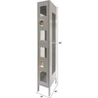 Casiers ventil&eacute;s, 2 niveaux, 12" x 18" x 78", Acier, Gris, D&eacute;mont&eacute;, Perfor&eacute; Haskins Industrial Inc.