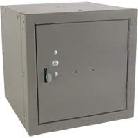 Casier cubique empilable, 12" x 12" x 12", Acier, Gris, D&eacute;mont&eacute; Haskins Industrial Inc.