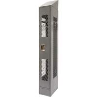 Vented Lockers, 12" x 18" x 88", Steel, Grey, Knocked Down, Perforated Haskins Industrial Inc.