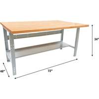 Industrial Modular Workbench, 1000 lbs. Cap., 72" W x 48" D Haskins Industrial Inc.