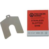 Slotted Shim Assortments, 2" L x 0.001"- 0.125" Thickness, 2" W, Stainless Steel Haskins Industrial Inc.