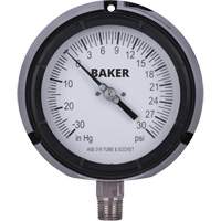 Pressure Gauge, 4-1/2" , 30"-0-30 psi, Bottom Mount, Liquid Filled Analogue Haskins Industrial Inc.