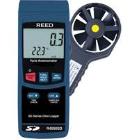 Thermo-Anemometer, Data Logging, 0.4 to 30.0 m/sec Air Velocity Range Haskins Industrial Inc.