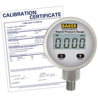 B5000 Series Pressure Gauge with ISO Certificate, 2-1/2" , 0 - 103.4 kPa/0 - 15 psi/0 - 416 in. w.c., Bottom Mount, Digital Haskins Industrial Inc.