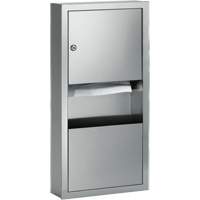 Combination Towel Dispenser with Waste Receptacle, Manual, 14" W x 4" D x 28" H Haskins Industrial Inc.