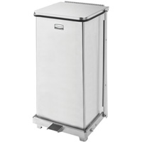 Corbeille &agrave; p&eacute;dale carr&eacute;e avec doublure Defenders, Acier inoxydable, Capacit&eacute; 6,5 gal. US Haskins Industrial Inc.