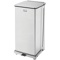 Corbeille &agrave; p&eacute;dale carr&eacute;e avec doublure Defenders, Acier inoxydable, Capacit&eacute; 13 gal. US Haskins Industrial Inc.
