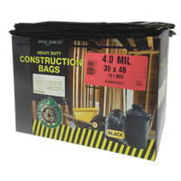 Contractor Liners, Strong, 30" W x 48" L, 4 mils, Black, 124.91 L (33 Gal.) Capacity Haskins Industrial Inc.