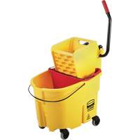 WaveBrake&reg; Mop Bucket & Wringer Combo Pack, Side Press, 8.75 US Gal.(35 Quart), Yellow Haskins Industrial Inc.