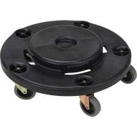 Waste Container Dolly, Polypropylene, Black, Fits: 24" Dia. Haskins Industrial Inc.