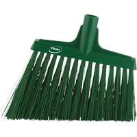 Angle Broom Head, X-Coarse Bristles, 12", Polyester, Green Haskins Industrial Inc.