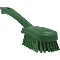 Brosse &agrave; r&eacute;curer avec manche court, Soies Ferme, Longueur de 10", Vert Haskins Industrial Inc.