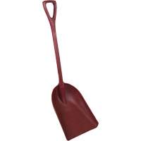 One-Piece Metal Detectable Shovel, 13-3/4" x 17" Blade, 42-1/2" Length, Plastic, Red Haskins Industrial Inc.