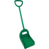 Double Grip Wide Shovel, 14" x 18" Blade, 47-1/2" Length, Plastic, Green Haskins Industrial Inc.