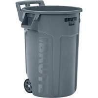 Brute&reg; Vented Wheeled Container, Plastic, 44 US gal. Haskins Industrial Inc.
