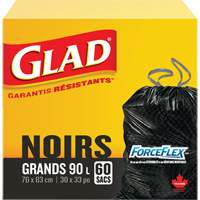 90L Garbage Bags, Regular, 30" W x 33" L, Black Haskins Industrial Inc.