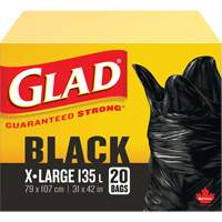 135L Garbage Bags, Regular, 31" W x 42" L, Black Haskins Industrial Inc.