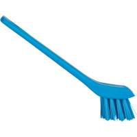 Brosse avec rebord grattoir, Soies Ferme, Longueur de 6", Bleu Haskins Industrial Inc.