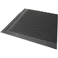 Outdoor Mat, Rubber, Scraper Type, Solid Pattern, 3' x 5', Black Haskins Industrial Inc.