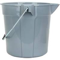 Round Bucket with Pouring Spout, 2.64 US Gal. (10.57 qt.) Capacity, Grey Haskins Industrial Inc.