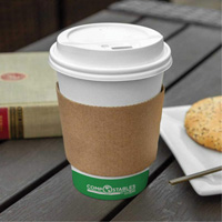 Manchons Kraft pour gobelet de caf&eacute;, Papier, 12 oz - 20 oz, Brun Haskins Industrial Inc.