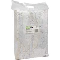 Recycled Material Wiping Rags, Cotton, White, 10 lbs. Haskins Industrial Inc.