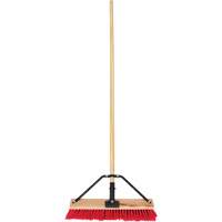 Push Broom with Braced Handle, 18", Medium, PVC Bristles Haskins Industrial Inc.
