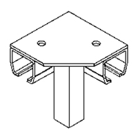 Floor Mount Curtain Partition 90° Corner Connector Haskins Industrial Inc.