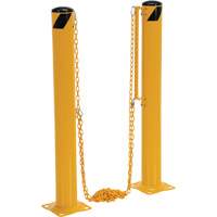 Dock Chain Barrier Bollard System, Steel, 42" H x 6-5/8" W, Yellow Haskins Industrial Inc.