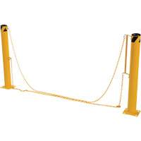 Dock Chain Barrier Bollard System, Steel, 42" H x 6-5/8" W, Yellow Haskins Industrial Inc.
