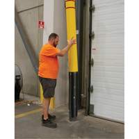 Polyethylene Bollard Cover, 4-1/2" Dia. x 52" L, Red/Yellow Haskins Industrial Inc.