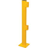 End Post for Light-Duty Guard Rails, Steel, 42" H, Safety Yellow Haskins Industrial Inc.