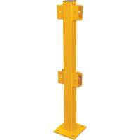 In-Line Post for Light-Duty Guard Rails, Steel, 42" H, Safety Yellow Haskins Industrial Inc.