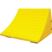 70 Ton Large Equipment Wheel Chock with Handle, Urethane, Yellow Haskins Industrial Inc.