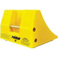 70 Ton Large Equipment Wheel Chock with Handle, Urethane, Yellow Haskins Industrial Inc.