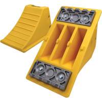 40 Ton Large Equipment Wheel Chock with Aluminum Cleats, Urethane, Yellow Haskins Industrial Inc.