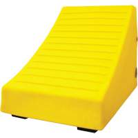 400 Ton Large Equipment Wheel Chock with Handle & Hole, Urethane, Yellow Haskins Industrial Inc.