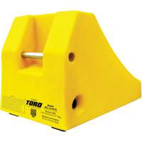 400 Ton Large Equipment Wheel Chock with Handle & Hole, Urethane, Yellow Haskins Industrial Inc.