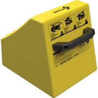 Checkers Safety Heavy-Duty Ultra Class Mining Wheel Chock without Bracket, HDPE, Yellow, 14-1/2" W x 17-1/2" D x 16" H Haskins Industrial Inc.