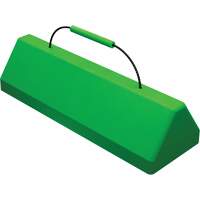 Checkers Safety SafeRay  Aircraft Wheel Chock with Cable Handle, Urethane, Fluorescent Green, 24" W x 8" D x 6" H Haskins Industrial Inc.