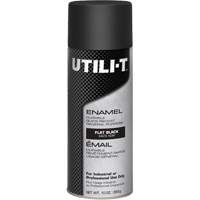 UTILI-T General Purpose Enamel Spray Paint, Black, Flat, 10 oz./283 g, Aerosol Can Haskins Industrial Inc.