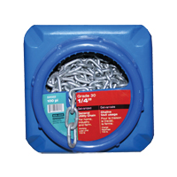 Chaînes galvanis&eacute;es par immersion &agrave; chaud, Acier au carbone, 1/4" x 100' (30,4 m) l, Calibre 30, Charge d'utilisation 1100 lb (0,55 tonne) Haskins Industrial Inc.