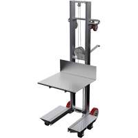Empileur &agrave; plateforme, M&eacute;canisme Treuil manuel, Capacit&eacute; de 400 lb, Levage max de 60" Haskins Industrial Inc.