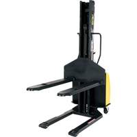 Narrow Mast Powered Lift Stacker, Electric Operated, 1500 lbs. Capacity, 63" Max Lift Haskins Industrial Inc.
