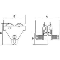 Adjustable Trolley with Safety Plates, 1000 lbs. (0.5 tons) Haskins Industrial Inc.