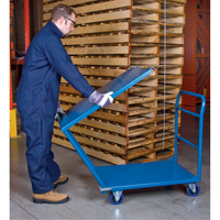 Chariots &agrave; tablettes/plateforme, Acier, 24" la x 36" p x 40" h, Capacit&eacute; de la plateforme 1300 lb Haskins Industrial Inc.