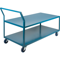 Heavy-Duty Low Profile Shop Carts, 2 Tiers, 30" W x 60" D x 40" H, 1200 lbs. Cap. Haskins Industrial Inc.