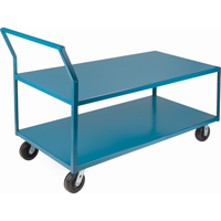 Heavy-Duty Low Profile Shop Carts, 2 Tiers, 30" W x 60" D x 41" H, 2400 lbs. Cap. Haskins Industrial Inc.