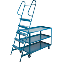 Stock Picking Carts, Steel, 24" W x 64" D, 3 Shelves, 1200 lbs. Capacity Haskins Industrial Inc.