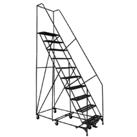All Directional Ladders, 10 Steps, 24" Step Width, 100" Platform Height, Steel Haskins Industrial Inc.